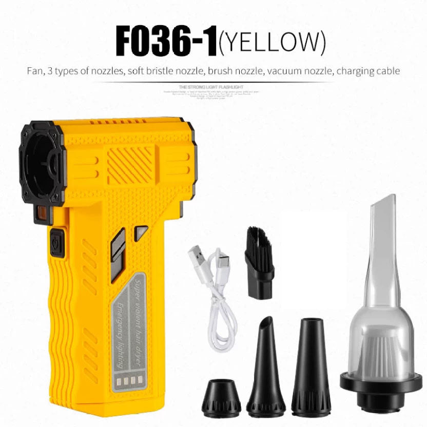 Souffleur Turbo et Aspirateur Portable F036-1 avec Accessoires - منفاخ ومكنسة الهواء التوربينية المحمولة (2 في 1)
