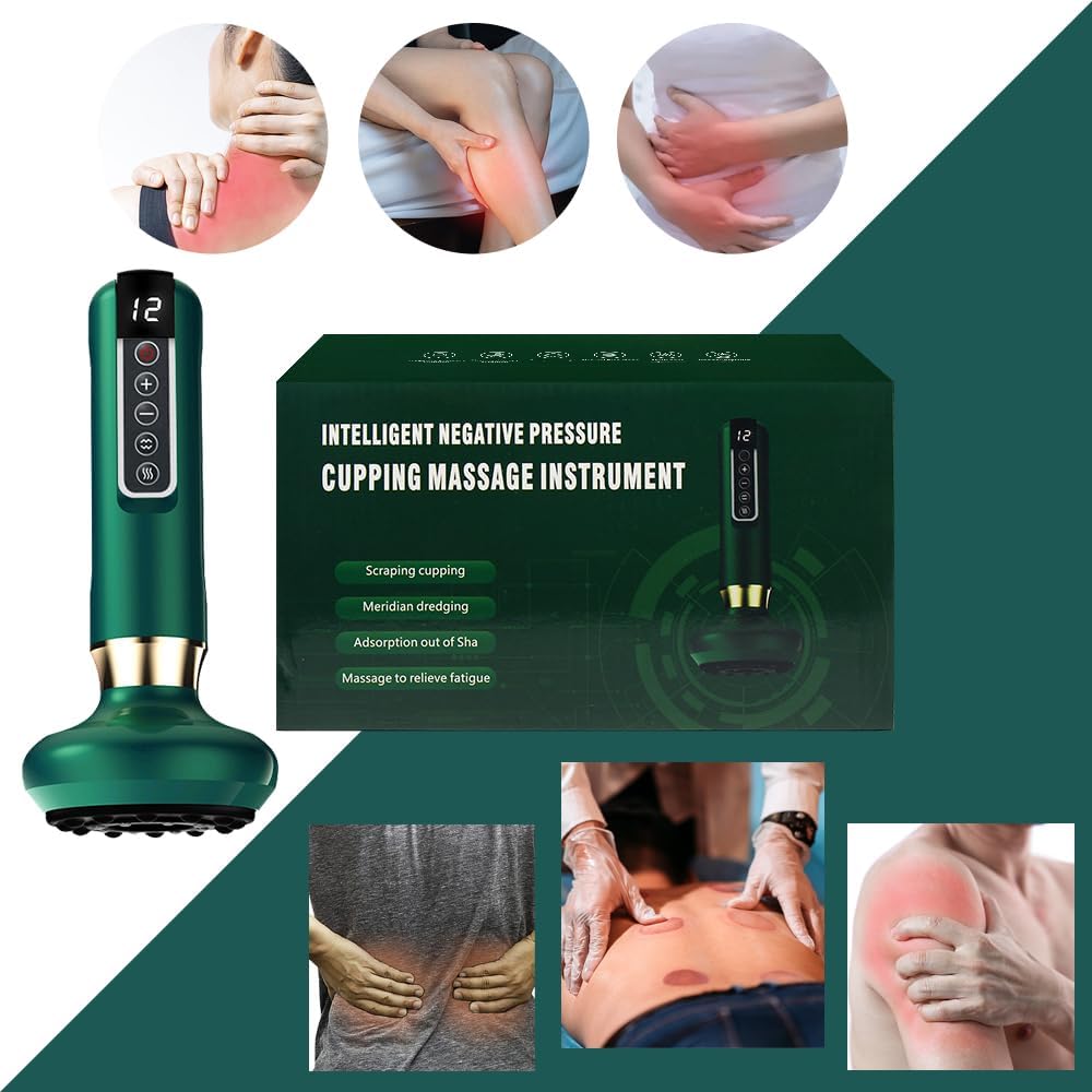Appareil de Massage GuaSha Ventouse Électrique Rechargeable USB, Chauffant et Anti-Cellulite - جهاز مساج الغواشا والحجامة الكهربائي