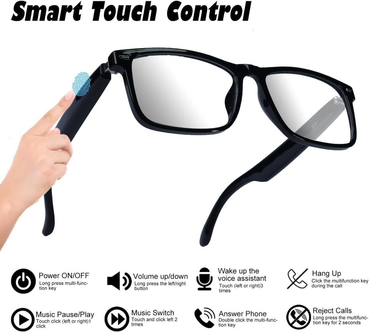 Lunettes Connectées GS03 de Traduction IA et Audio Open-Ear Bluetooth 5.4 - نظارات المترجم الذكية بالذكاء الاصطناعي