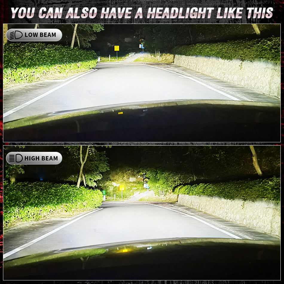 Ampoule LED H4 Pour Phare Universel Moto Technologie Double Lentille - مصباح ليد للمكابح والمصابيح الأمامية بعدسة مزدوجة مطورة