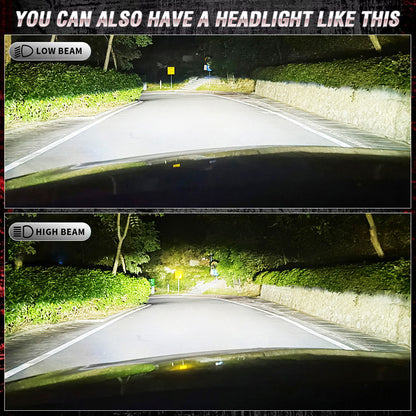 Ampoule LED H4 Pour Phare Universel Moto Technologie Double Lentille - مصباح ليد للمكابح والمصابيح الأمامية بعدسة مزدوجة مطورة