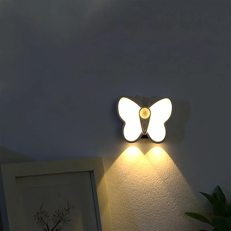 Lampe LED Papillon avec Détecteur de Mouvement Rechargeable USB 1PCS – مصباح فراشة بحساس الحركة قابل للشحن