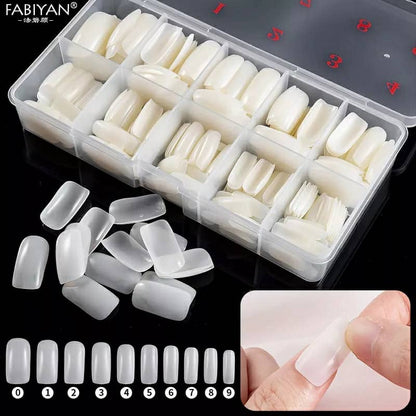 Boite 500 Pcs Pose Capsules 10 Sizes ongles transparent