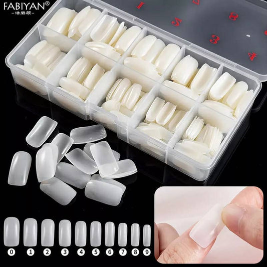 Boite 500 Pcs Pose Capsules 10 Sizes ongles transparent