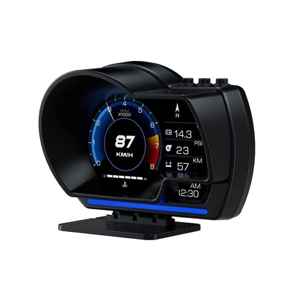 Afficheur Tête Haute HUD Intelligent Pour Voiture Système Double OBD2 + GPS 10 Alarme de Vitesse et Écran LCD - عداد السرعة الرقمي والشاشة الذكية