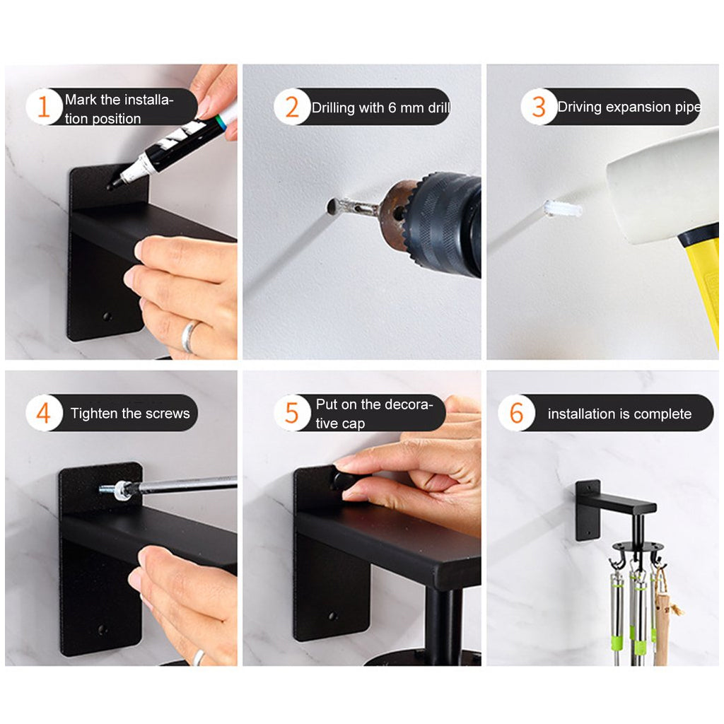 Pack 2 Support de rangement rotatif 360 a 8 crochets en acier inoxydable