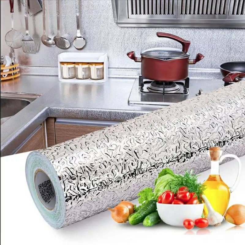 Autocollant d'aluminium auto-adhésif 5M Anti-l'huile pour cuisine