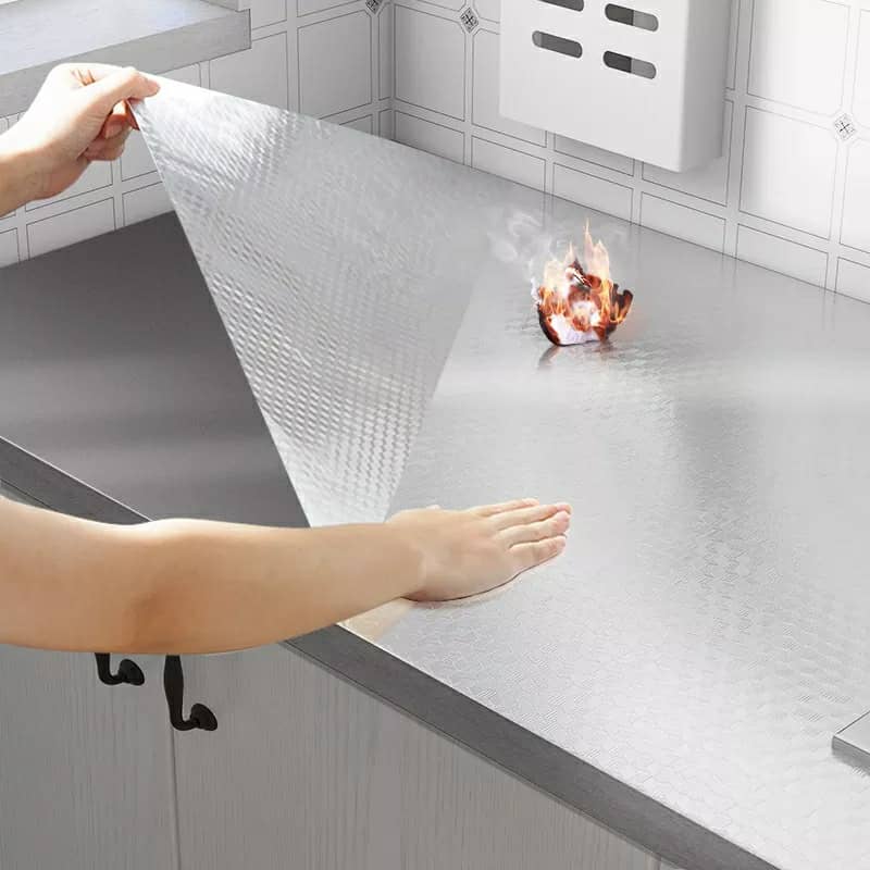 Autocollant d'aluminium auto-adhésif 5M Anti-l'huile pour cuisine