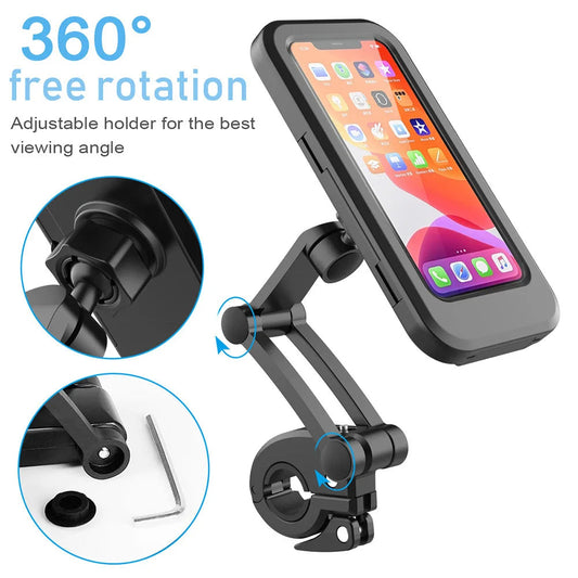 Support de téléphone portable étanche pour vélo moto réglable à 360 ° - تنزوت
