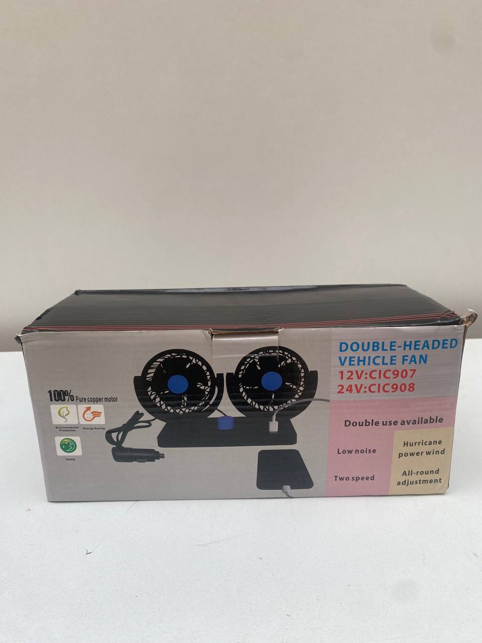 Double Ventilateur électrique pour voiture 2 vitesses rotatif à 360 degrés