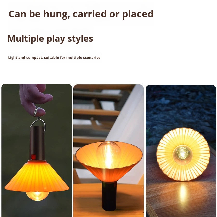 Lanterne de Camping Rechargeable 3 Niveaux de Luminosité avec Crochet de Suspension - مصباح تخييم وطوارئ قابل للشحن مع خطاف تعليق و3 مستويات إضاءة