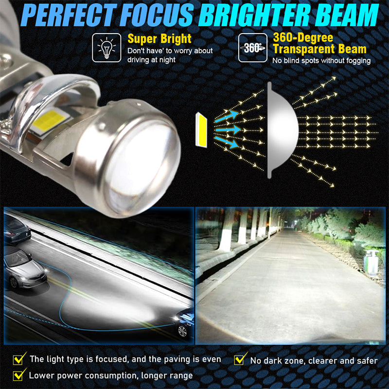 T80 Mini Loupe de Phare Laser LED H7 avec Lentille de Projecteur - مصابيح ليد أمامية للسيارة جد ساطعة