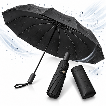 Parapluie Automatique Coupe-Vent avec Protection UV Black - مظلة أوتوماتيكية مقاومة للرياح وأشعة الشمس