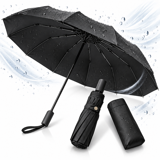 Parapluie Automatique Coupe-Vent avec Protection UV Black - مظلة أوتوماتيكية مقاومة للرياح وأشعة الشمس