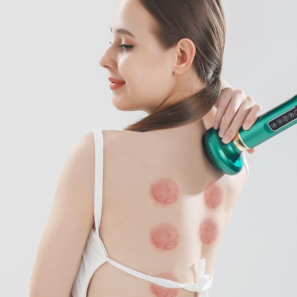 Appareil de Massage GuaSha Ventouse Électrique Rechargeable USB, Chauffant et Anti-Cellulite - جهاز مساج الغواشا والحجامة الكهربائي