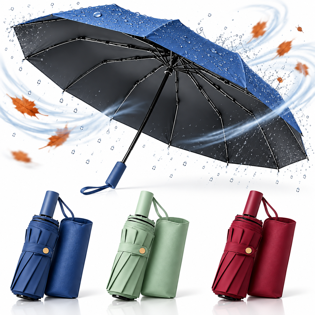 Parapluie Automatique Coupe-Vent avec Protection UV - مظلة أوتوماتيكية مقاومة للرياح وأشعة الشمس