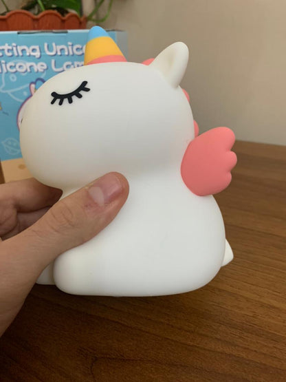 Veilleuse en Silicone Forme Unicorne pour Chambre d’enfant Rechargeable
