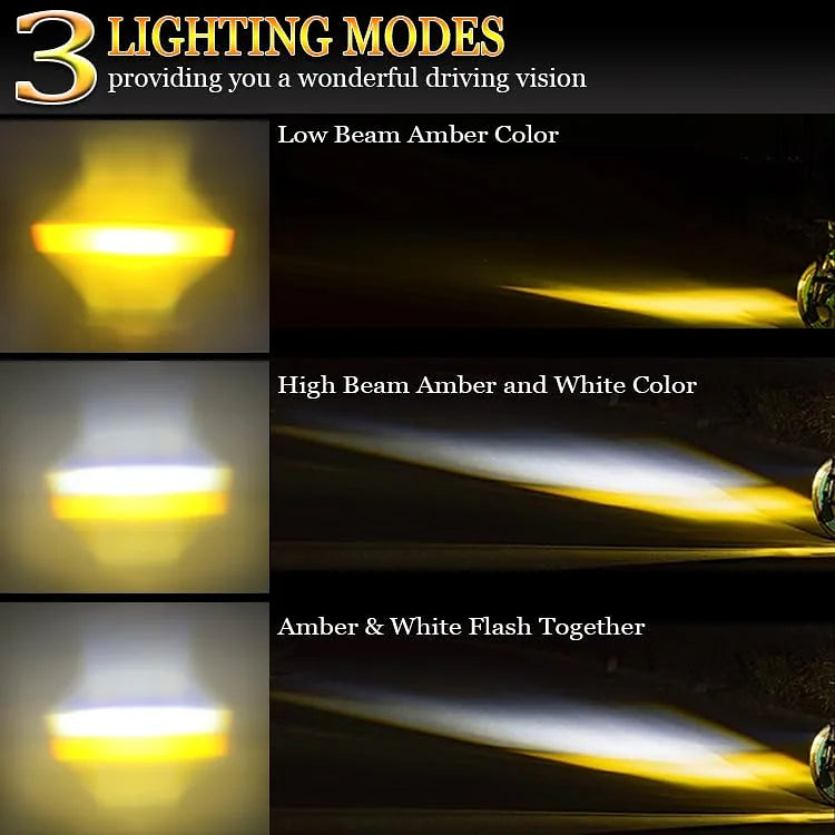 Pack Projecteur de moto Super Lumineux Double Couleur 3800K-6500K - حزمة المصابيح الأمامية للدراجات النارية ذات اللون المزدوج فائقة السطوع