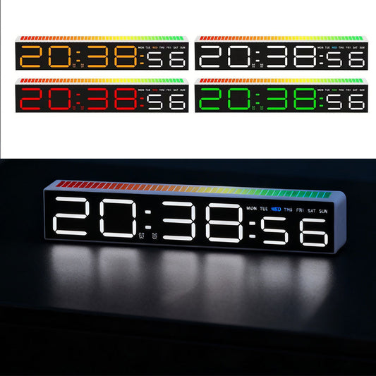 Horloge numérique LED générique avec capteur de rythme musicale – ساعة رقمية لتزيين المكتب - تنزوت