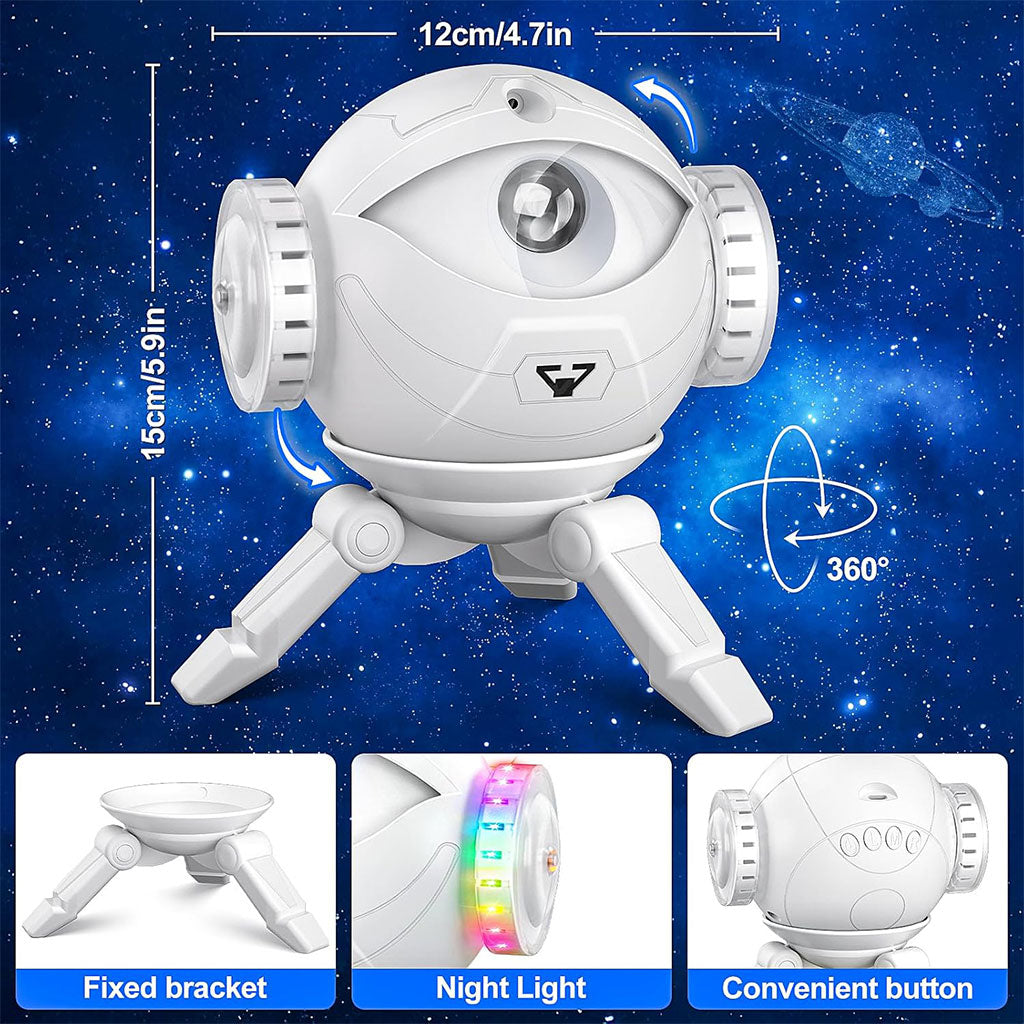 Projecteur Galaxie Astronaute éclairage étoilé réglable à 360° avec télécommande – جهاز عرض نجوم ومكبر صوت