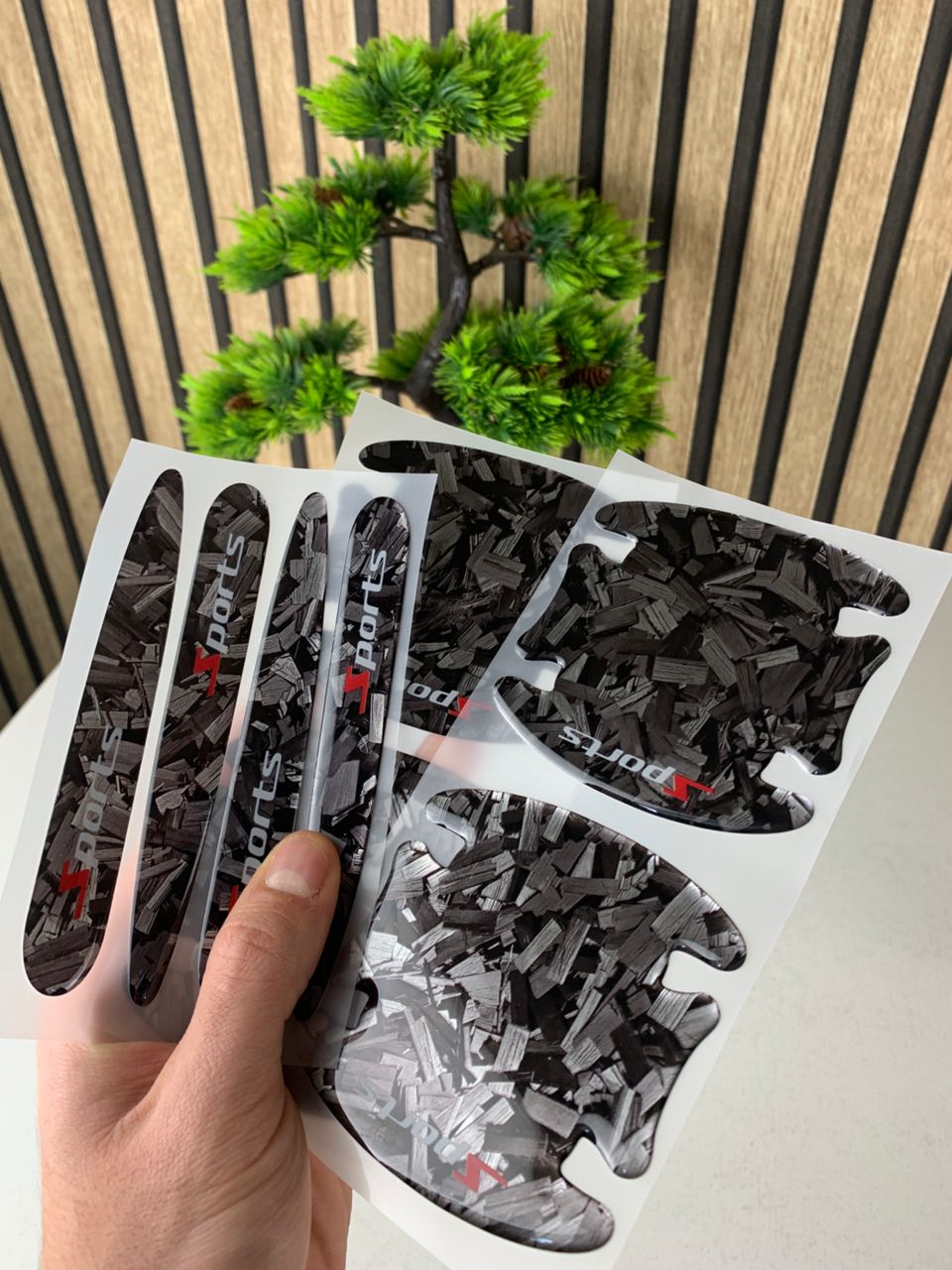 Autocollants de Poignée pour Porte de Voiture Protection Anti-Rayures 8Pcs