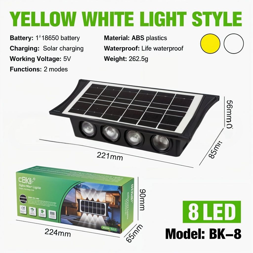 2x PCS Projecteur Solaire Étanche IP65 pour Jardin et Terrasse