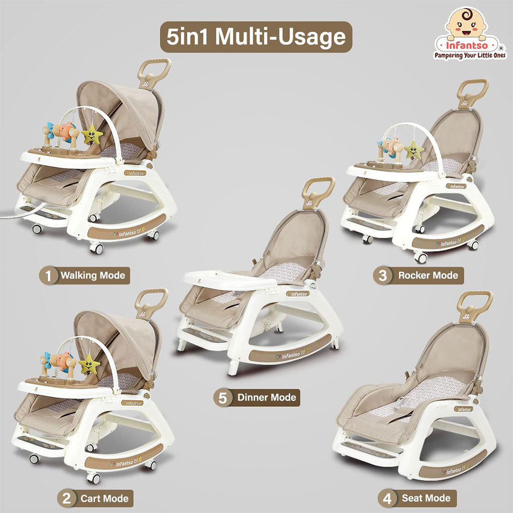 Chaise à bascule portable pour enfants avec poignée parentale inclinaison multi-positions – كرسي أطفال بعدة وضعيات للجلوس