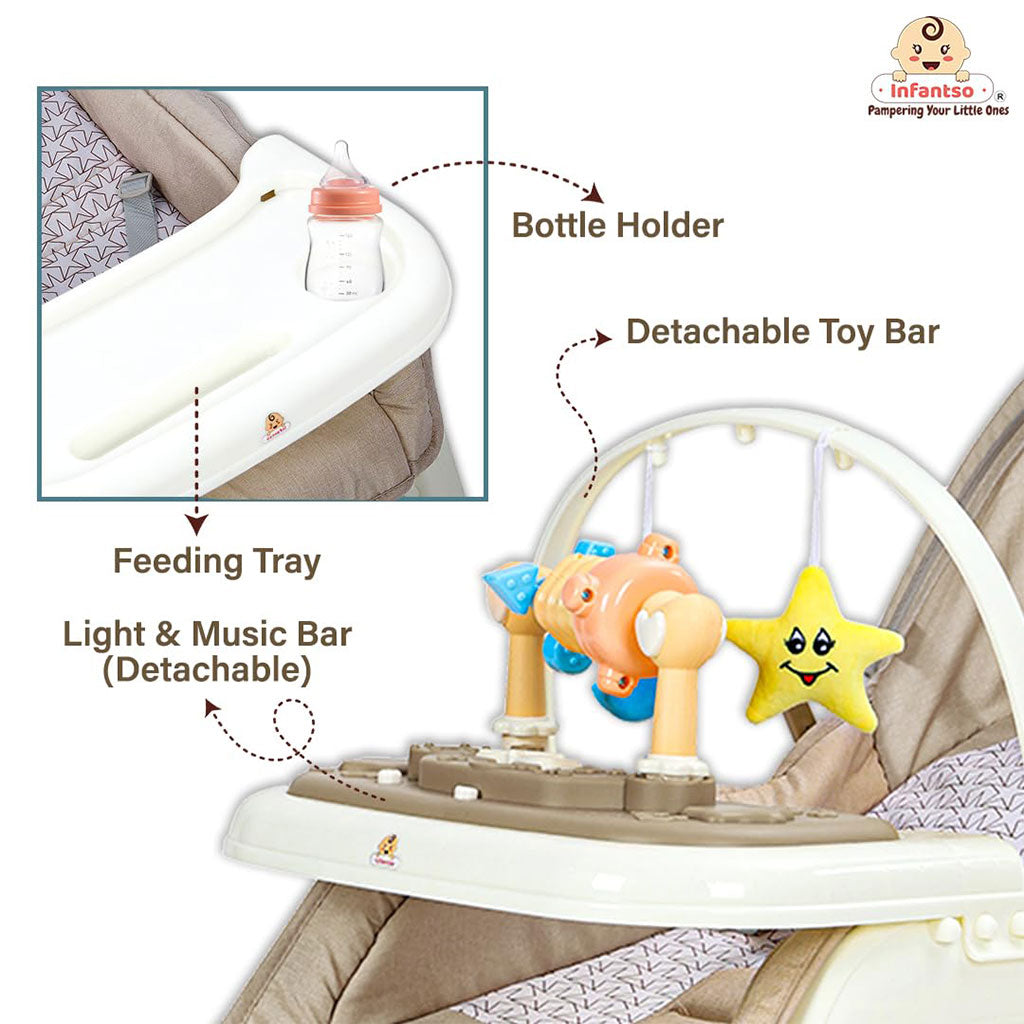 Chaise à bascule portable pour enfants avec poignée parentale inclinaison multi-positions – كرسي أطفال بعدة وضعيات للجلوس
