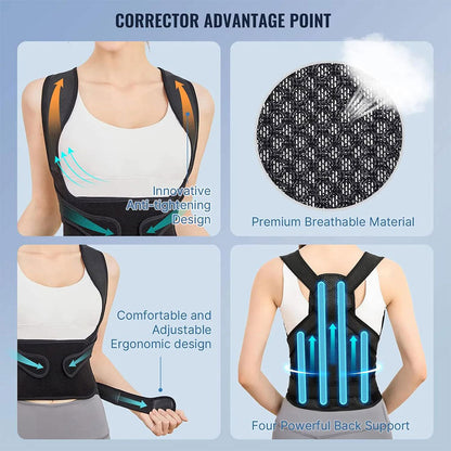 Support Dorsal Respirant et Réglable pour la Correction de la Posture – حزام شد الظهر