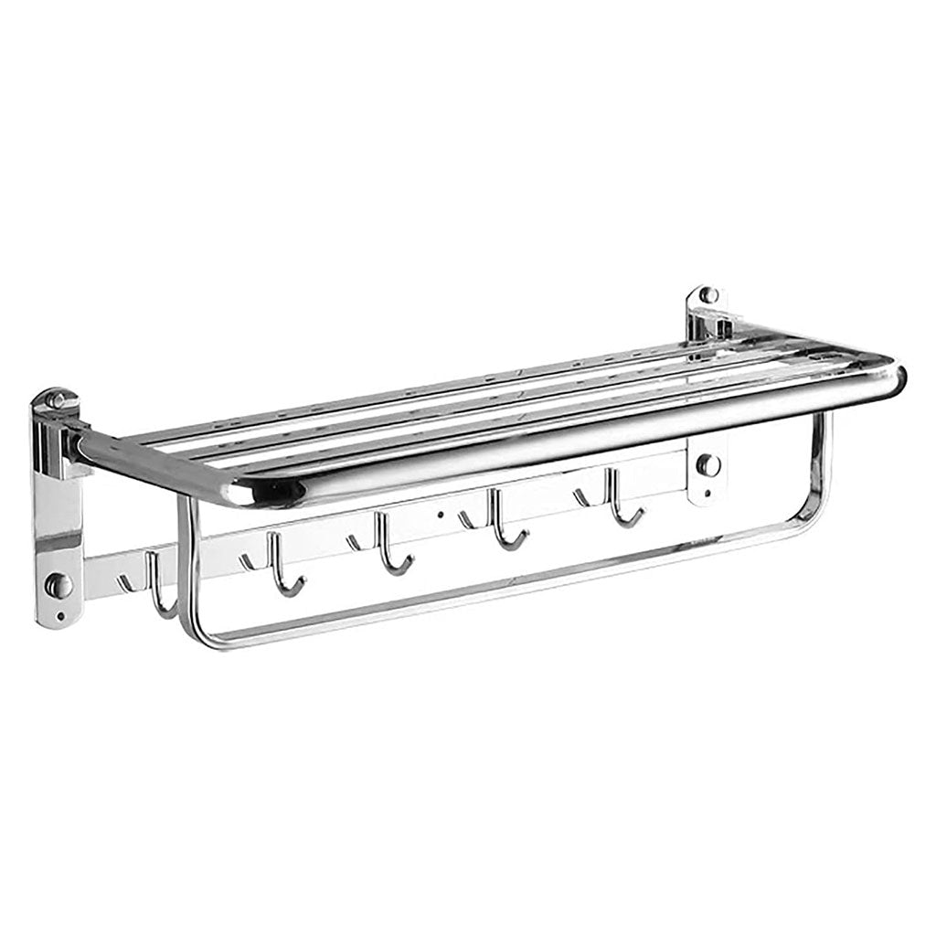 Porte-serviettes mural pliable en acier inoxydable avec crochets GM – علاقة مناشف قابلة للطي