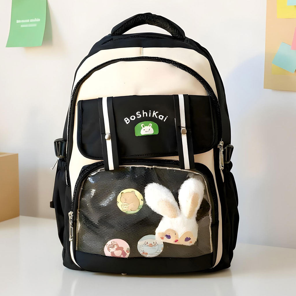 Sac à Dos Scolaire pour Enfants Style Kawaii BoShiKai Noir – حقيبة ظهر مدرسية للأطفال أسود