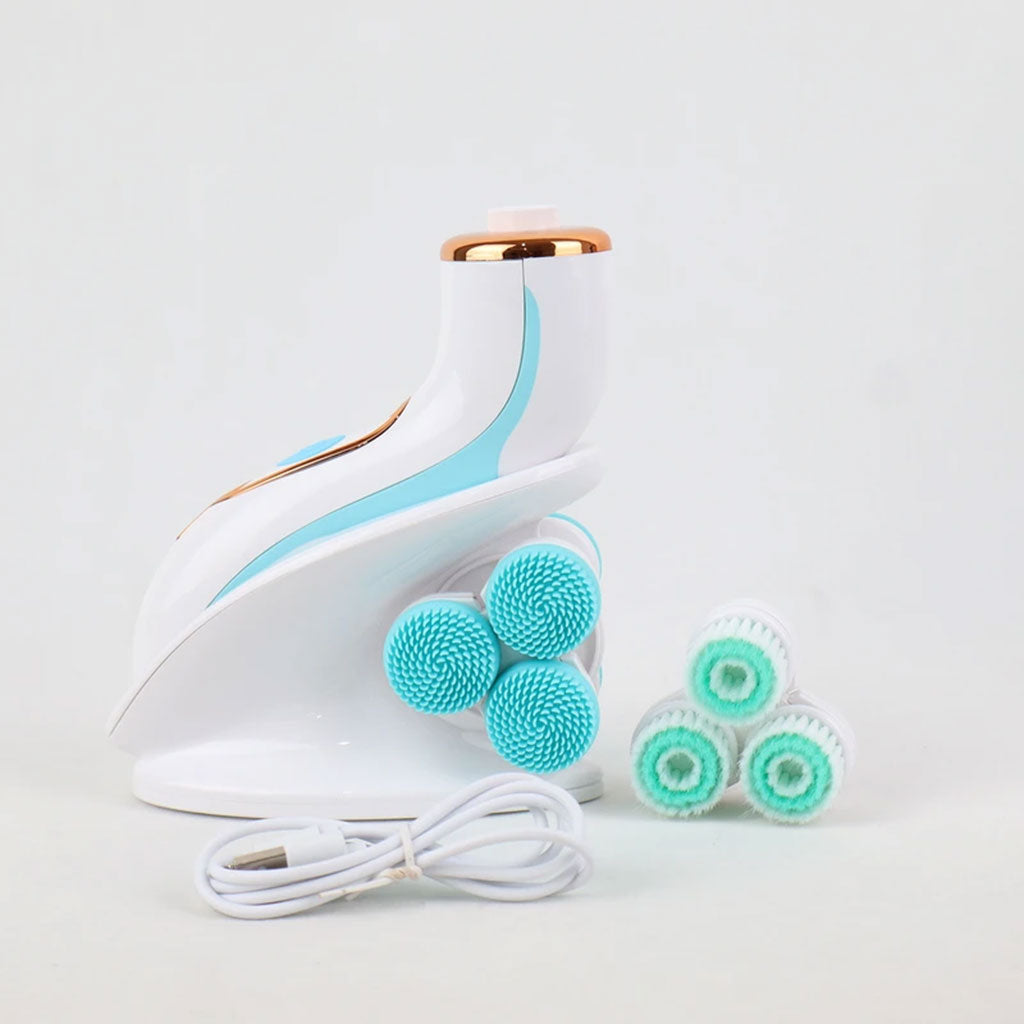 Brosse Nettoyante Électrique Cnaier AE-8788 3 Têtes Rotatives Recharge USB – جهاز تنظيف البشرة بعمق