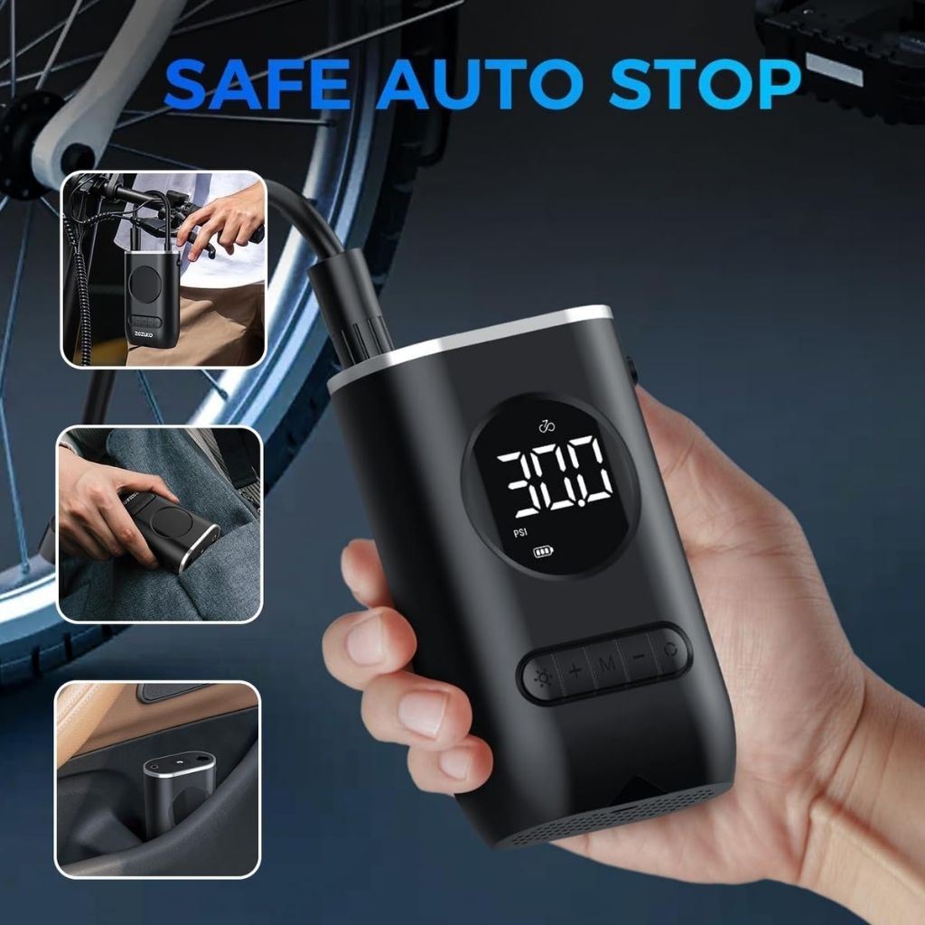 Compresseur d'Air Portable 150 PSI avec Lampe LED – منفاخ هواء محمول مع إضاءة