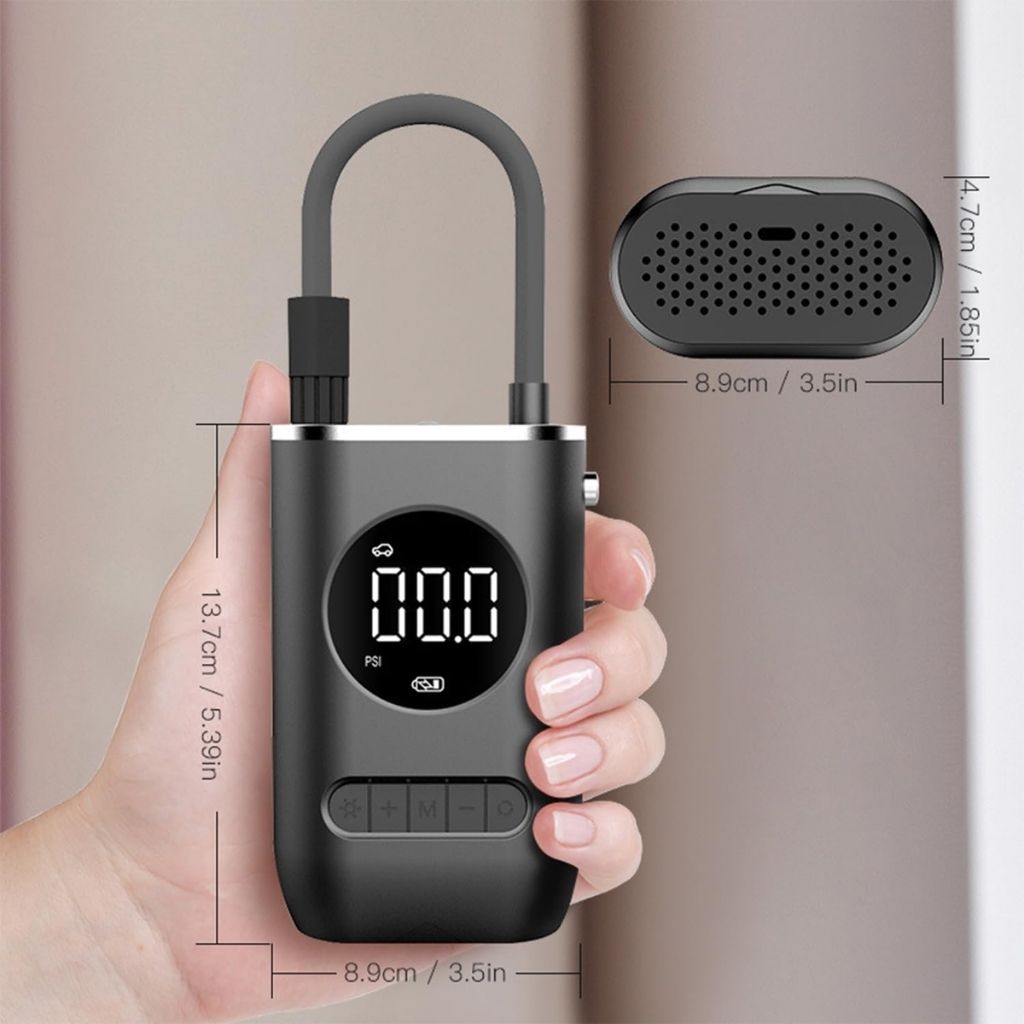 Compresseur d'Air Portable 150 PSI avec Lampe LED – منفاخ هواء محمول مع إضاءة