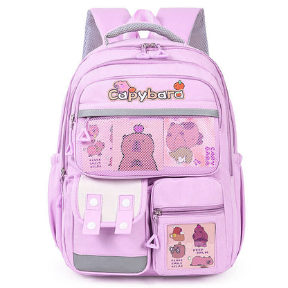 Sac à Dos Enfant Kawaii Capybara Noir – حقيبة ظهر للأطفال سوداء