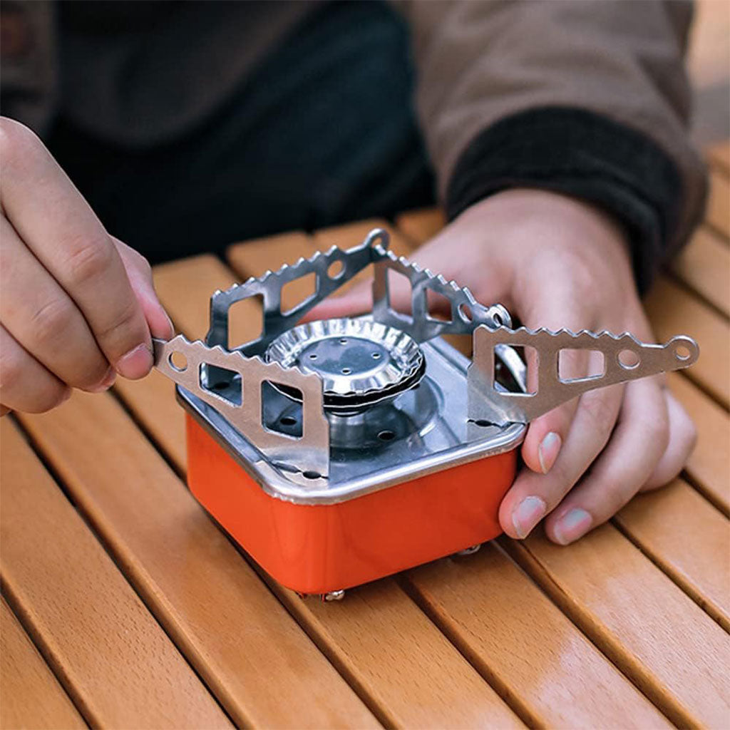 Mini réchaud à gaz pliable en métal pour camping – موقد غاز محمول تنزوت