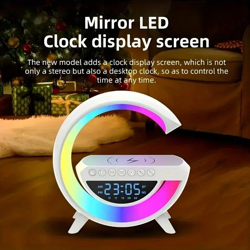 Réveil et Haut-parleur Bluetooth RGB intelligente type Big G Wireless Charger V3 - BT-3401