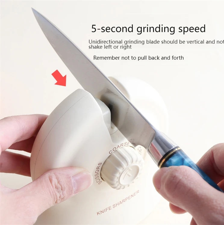 Aiguiseur de Cou-teaux et Ciseaux 3en1 avec Sélecteur Rotatif – أداة شحذ السكا-كين والمقص