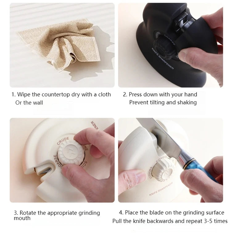 Aiguiseur de Cou-teaux et Ciseaux 3en1 avec Sélecteur Rotatif – أداة شحذ السكا-كين والمقص