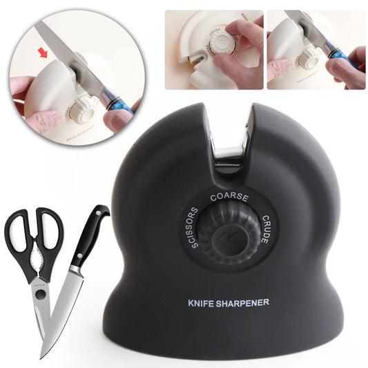 Aiguiseur de Cou-teaux et Ciseaux 3en1 avec Sélecteur Rotatif – أداة شحذ السكا-كين والمقص - تنزوت