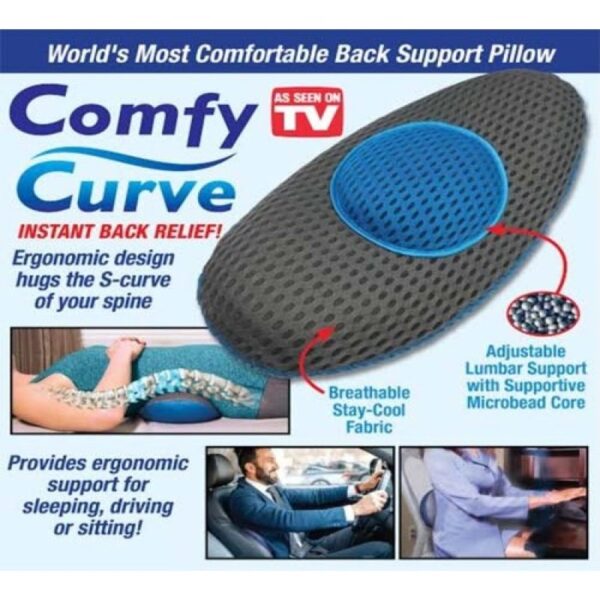 Comfy Curve Coussin de Soutien Lombaire Conception Ergonomique – وسادة أسفل الظهر جد مريحة