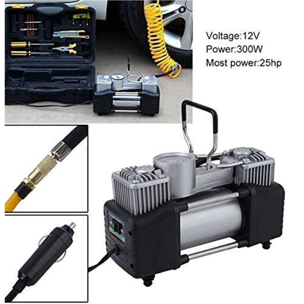 Compresseur d’Air Double Cylindre SHREESAMP avec Kit de réparation 12V -150PSI – مضخة هواء مزدوجة الأسطوانة مع أدوات التصليح - تنزوت