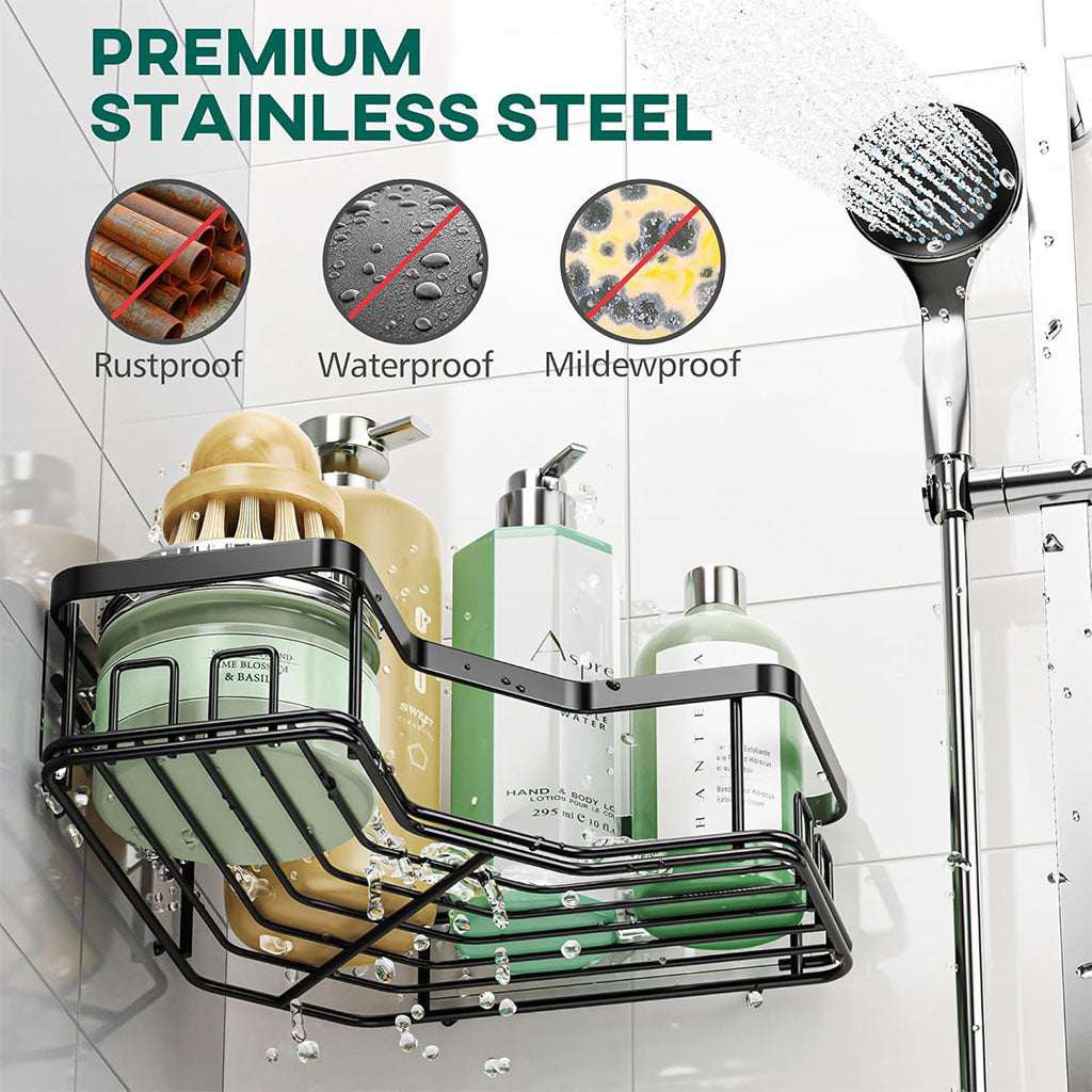 Étagère de rangement pour salle de bain 5pcs en acier inoxydable – طقم رفوف تنظيم للحمام