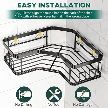 Étagère de rangement pour salle de bain 5pcs en acier inoxydable – طقم رفوف تنظيم للحمام