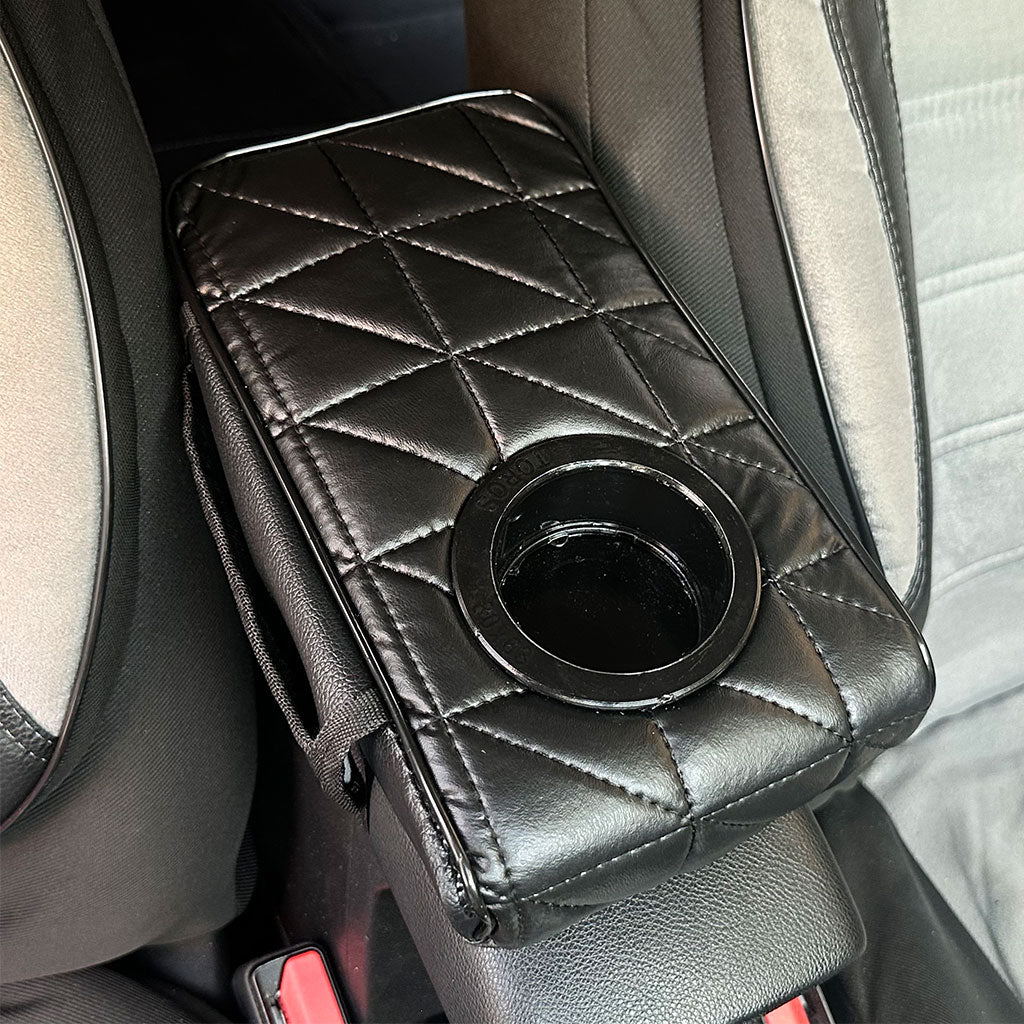 Coussin d’accoudoir de voiture avec porte-gobelet V2 – وسادة منظم الأغراض في السيارة