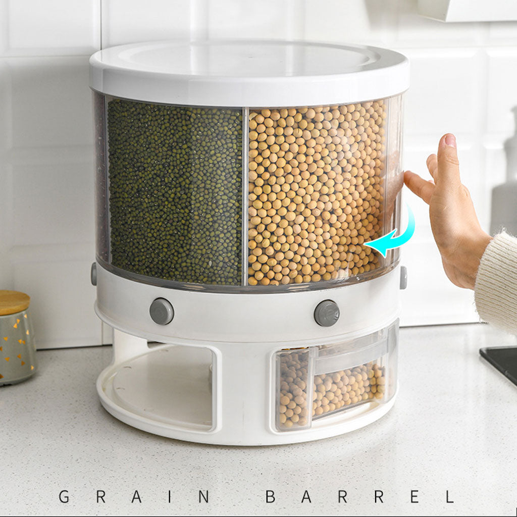 Distributeur de nourriture e récipient de stockage de céréales rotatif – حامل حبوب قابل للدوران