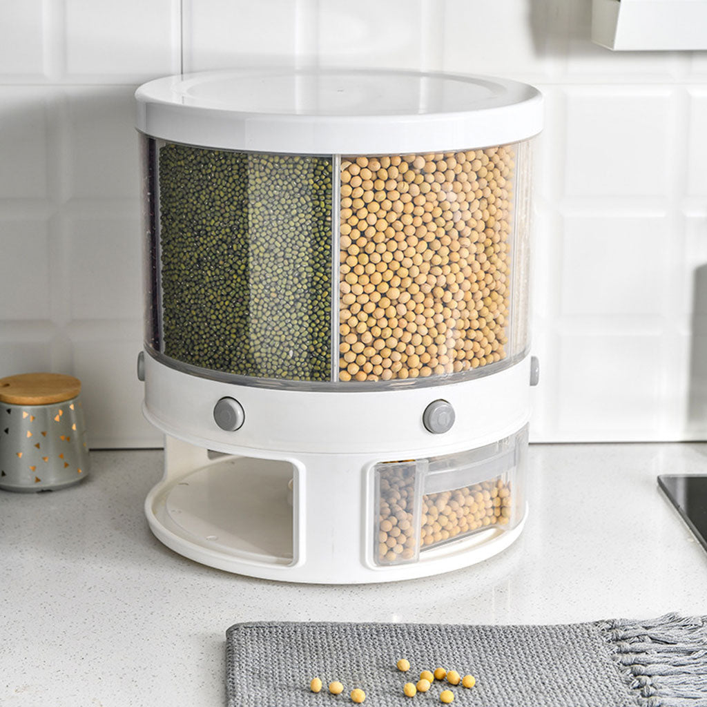 Distributeur de nourriture e récipient de stockage de céréales rotatif – حامل حبوب قابل للدوران