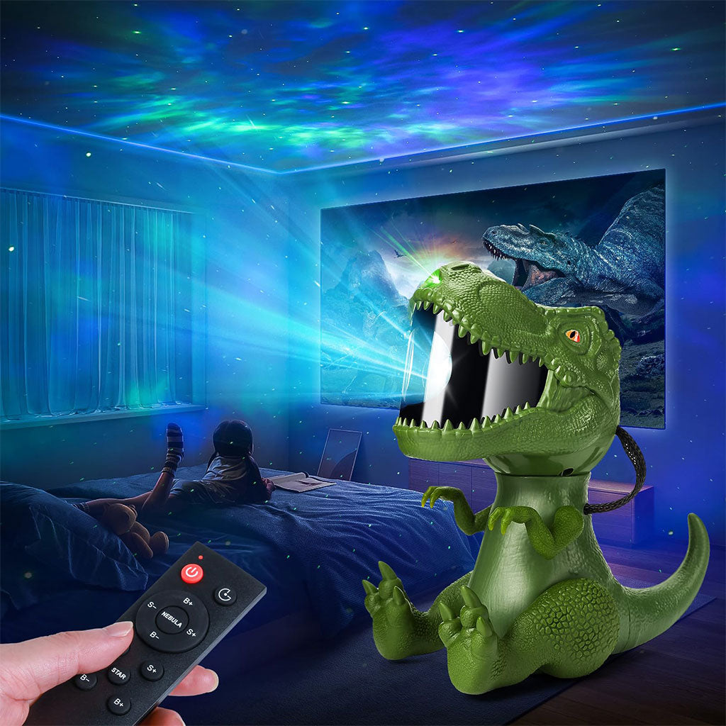 Dinosaure Projecteur Galaxie et Haut Parleur avec Télécommande – جهاز عرض نجوم ومكبر صوت تنزوت