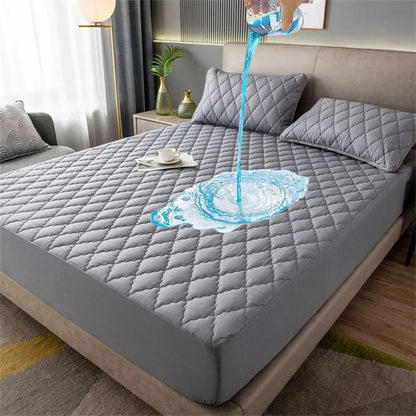 Ensemble 3Pcs Couvre-lit imperméable 2 Places Avec 2 Couvre Oreillers épais