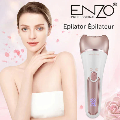 Épilateur sans fil Enzo Wet & Dry avec 10 accessoires – مزيل شعر للنساء